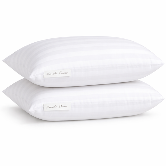 Premium Striped Cushion Insert 9 x 20 Inch - White