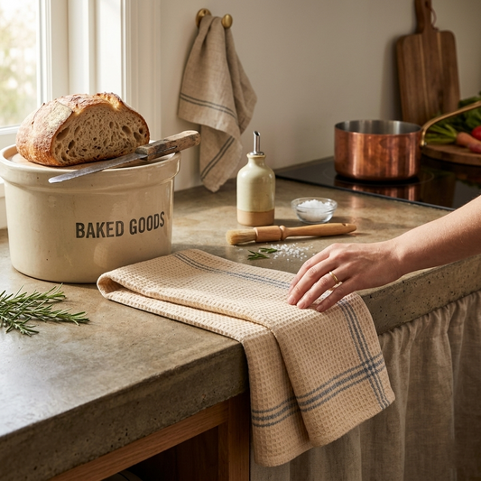 Cotton Waffle Weave Kitchen Towels Set – Ultra Absorbent Dish Towels for Drying & Cleaning