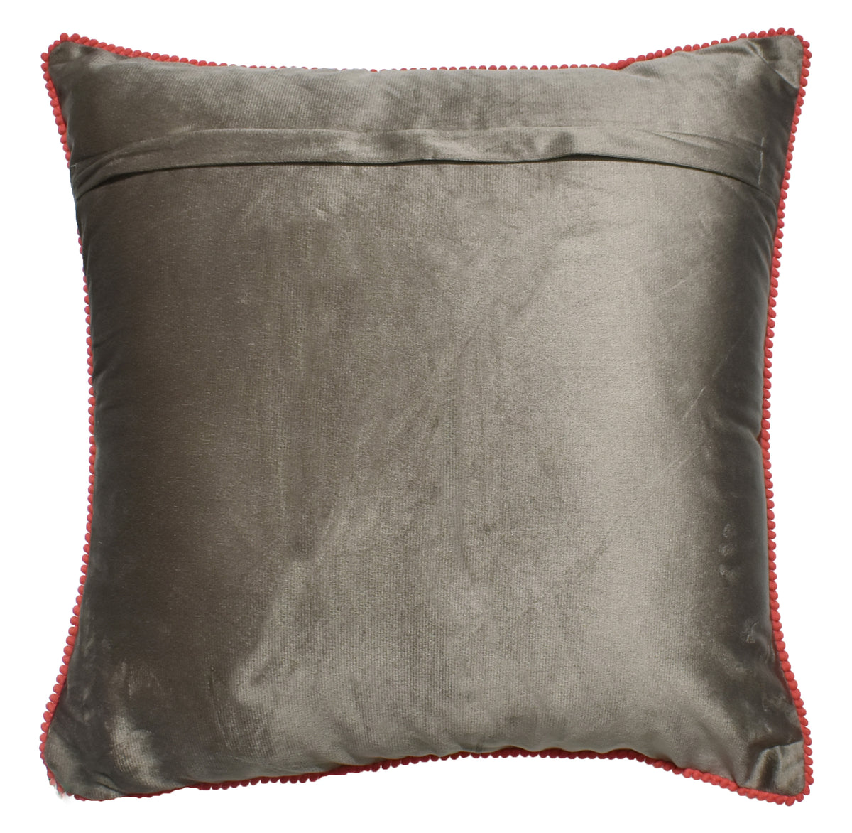 Zensha Decor 18x18 Inch Velvet Floral Embroidered Cushion Cover – Taupe Grey