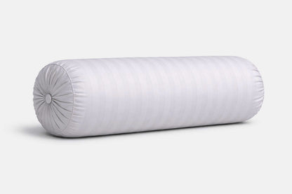 White Striped Bolster Pillow 9x20 Inch Set of 1 – Soft Polyester Cylindrical Roll Cushion for Neck & Back Support, Long Round Pillow for Bed & Sofack & Back Support, Long Round Pillows for Bed & Sofa