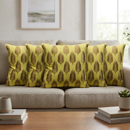 Cotton Embroidered Cushion Cover with Insert – Leaf Pattern Decorative Throw Pillow for Sofa, Bed & Living Room | 16 x 16 Inch (Copy)