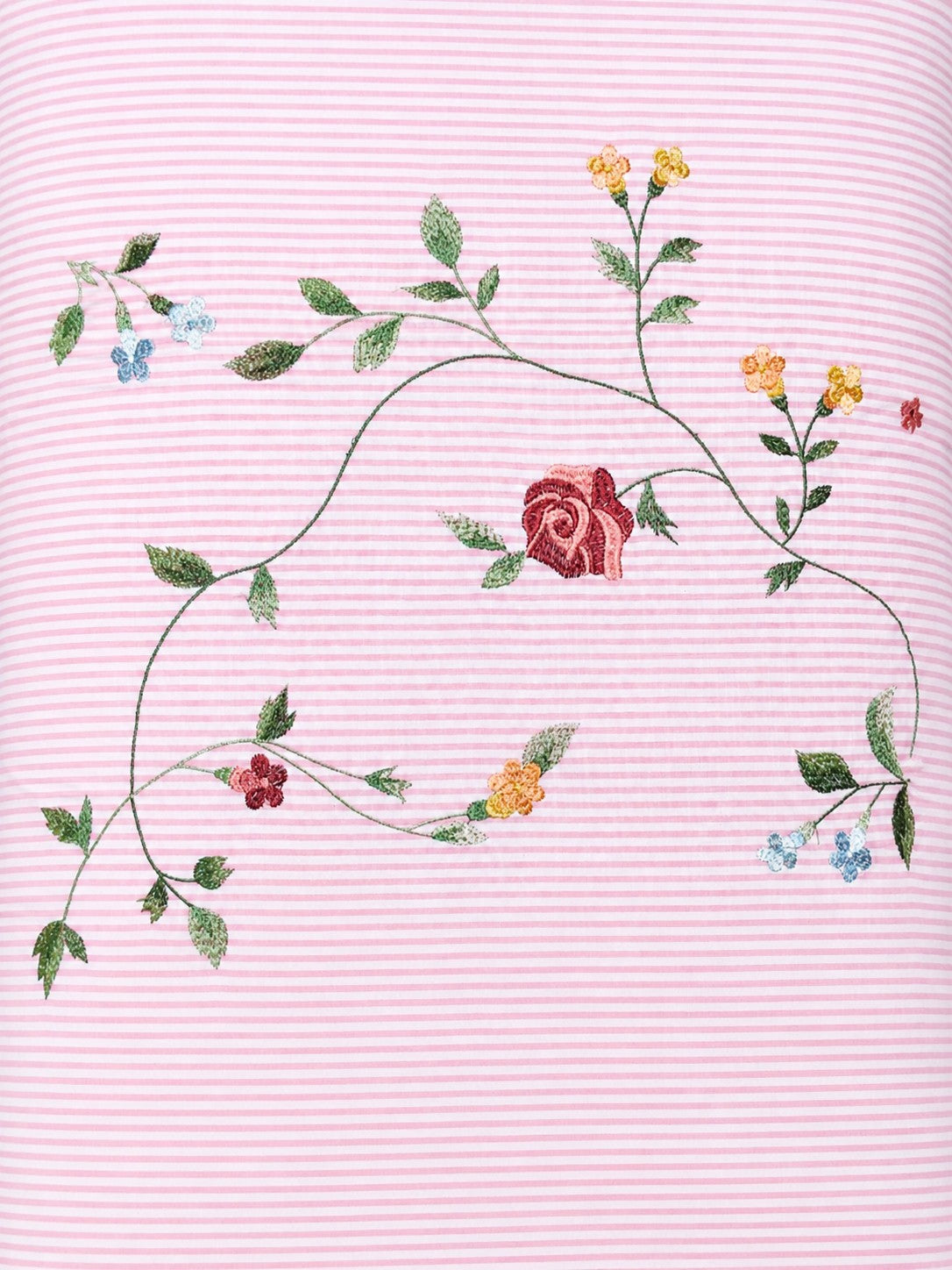 Pink Floral Cotton Pillow Cover with Ruffled Border – Striped Printed Cushion Cover