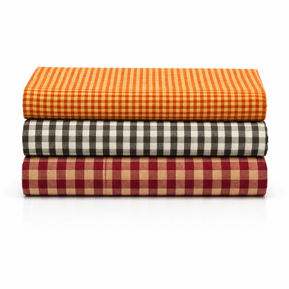 Set of 3 Cotton Kitchen Towels – Absorbent Buffalo Check Dish Towels for Kitchen, Dining & Cleaning – Soft Reusable Farmhouse Tea Towels