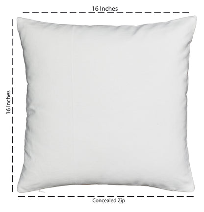 16x16 Cotton Embroidered Floral Cushion Cover with Insert – Decorative Throw Pillow, Multicolor Floral Design