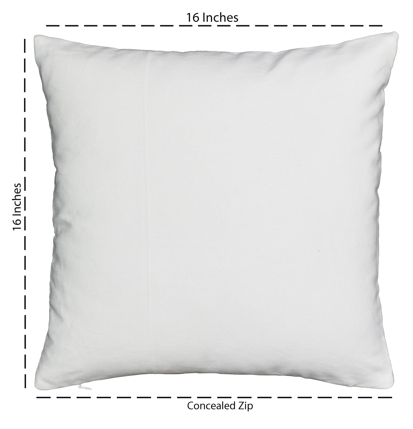 Cotton Embroidered Cushion Cover with Insert – Leaf Pattern Decorative Throw Pillow for Sofa, Bed & Living Room | 16 x 16 Inch