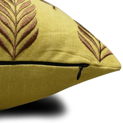 Cotton Embroidered Cushion Cover with Insert – Leaf Pattern Decorative Throw Pillow for Sofa, Bed & Living Room | 16 x 16 Inch (Copy)