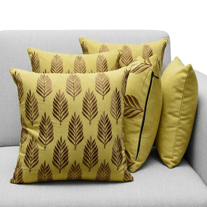 Cotton Embroidered Cushion Cover with Insert – Leaf Pattern Decorative Throw Pillow for Sofa, Bed & Living Room | 16 x 16 Inch (Copy)