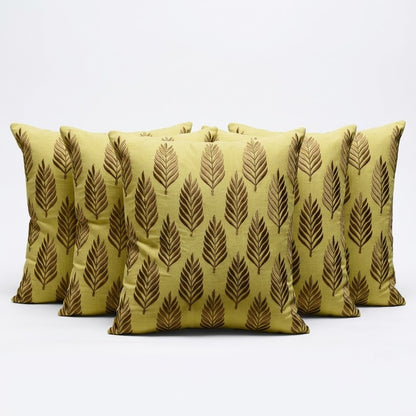 Cotton Embroidered Cushion Cover with Insert – Leaf Pattern Decorative Throw Pillow for Sofa, Bed & Living Room | 16 x 16 Inch (Copy)
