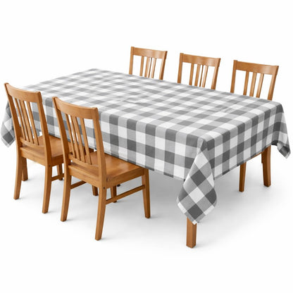 Zensha Cotton Rectangular Checkered Dining Table Cloth for 4–6 Seater (140x180 cm) | Wrinkle-Resistant | Perfect for Daily Use & Parties