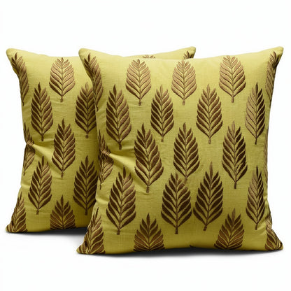Cotton Embroidered Cushion Cover with Insert – Leaf Pattern Decorative Throw Pillow for Sofa, Bed & Living Room | 16 x 16 Inch (Copy)