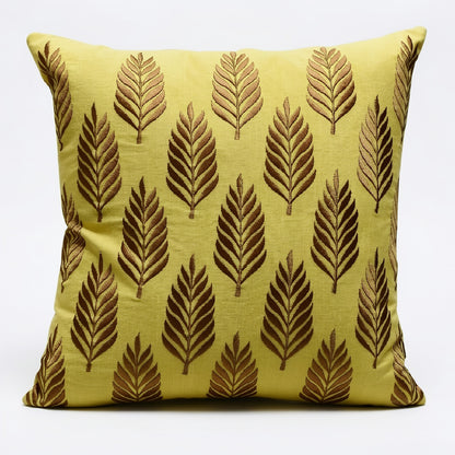 Cotton Embroidered Cushion Cover with Insert – Leaf Pattern Decorative Throw Pillow for Sofa, Bed & Living Room | 16 x 16 Inch (Copy)