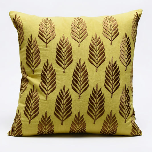 Cotton Embroidered Cushion Cover with Insert – Leaf Pattern Decorative Throw Pillow for Sofa, Bed & Living Room | 16 x 16 Inch (Copy)