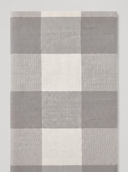 Premium Cotton Checkered Kitchen Apron with Pockets – Grey