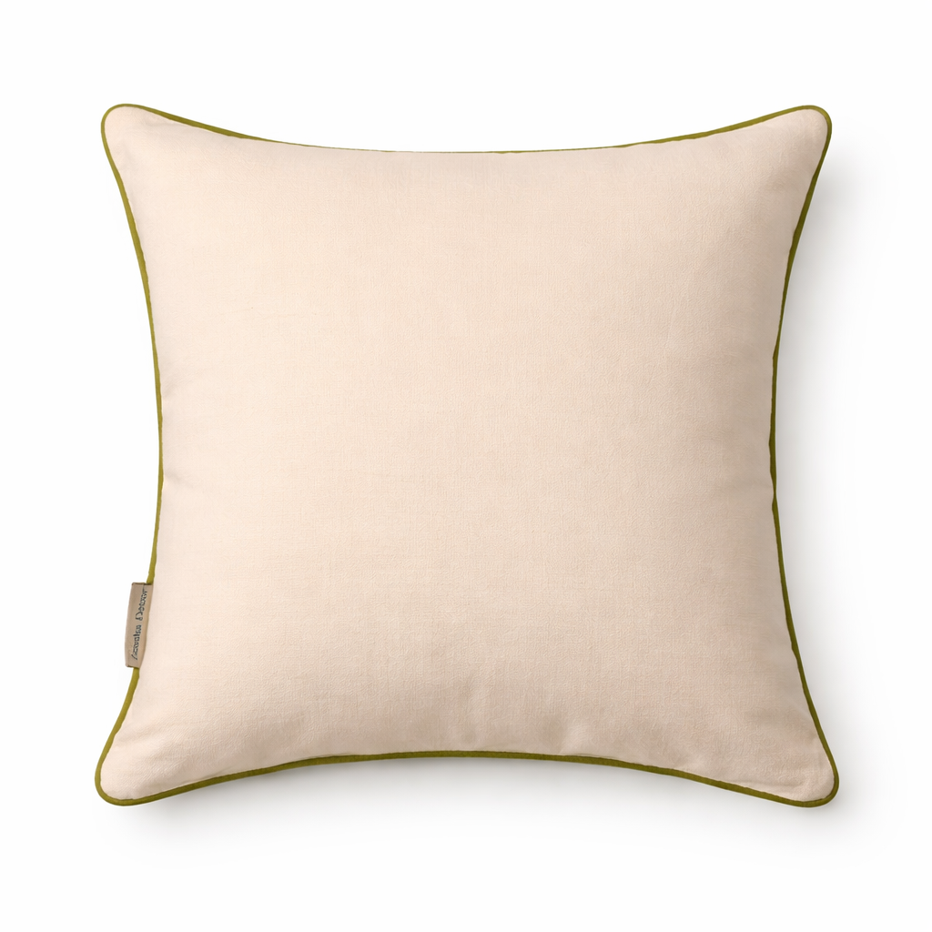 Hand Embroidered Floral Cotton Cushion Cover with Insert – Decorative Throw Pillow for Sofa & Bed