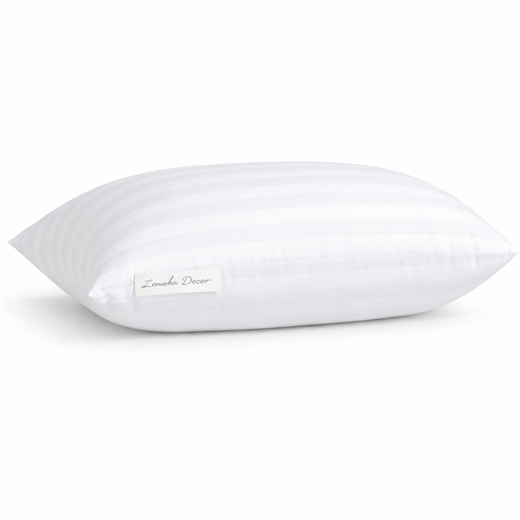 White Striped Premium Cushion Insert 17 x 26 Inch – Soft, Plush & Durable Rectangular Lumbar Pillow Filler