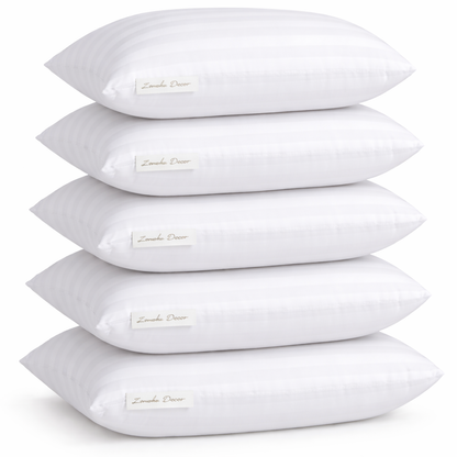 White Striped Premium Cushion Insert 17 x 26 Inch – Soft, Plush & Durable Rectangular Lumbar Pillow Filler