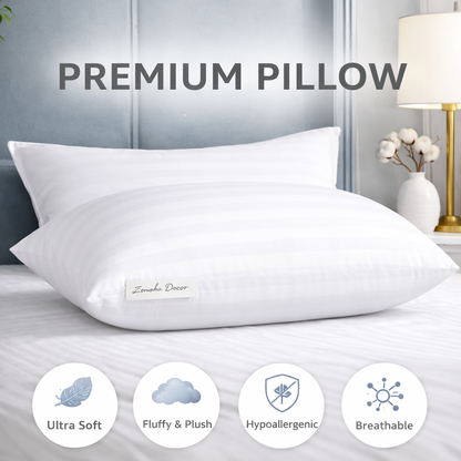 Premium Striped Cushion Insert 9 x 20 Inch - White