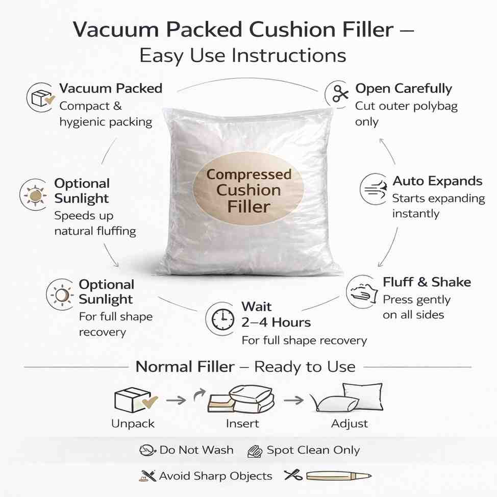Plain White Polyester Cushion Insert – 12 x 20 Inch Premium Soft Decorative Pillow Filler for Sofa, Couch, Bed & Home Décor