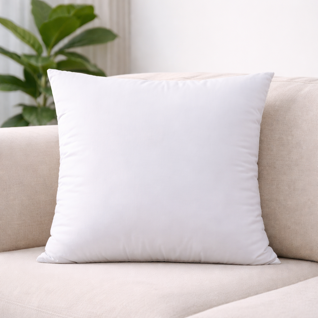 Plain White Polyester Cushion Insert 24x24 Inch – Premium Soft Square Decorative Pillow Filler for Sofa, Couch, Bed & Large Cushion Covers