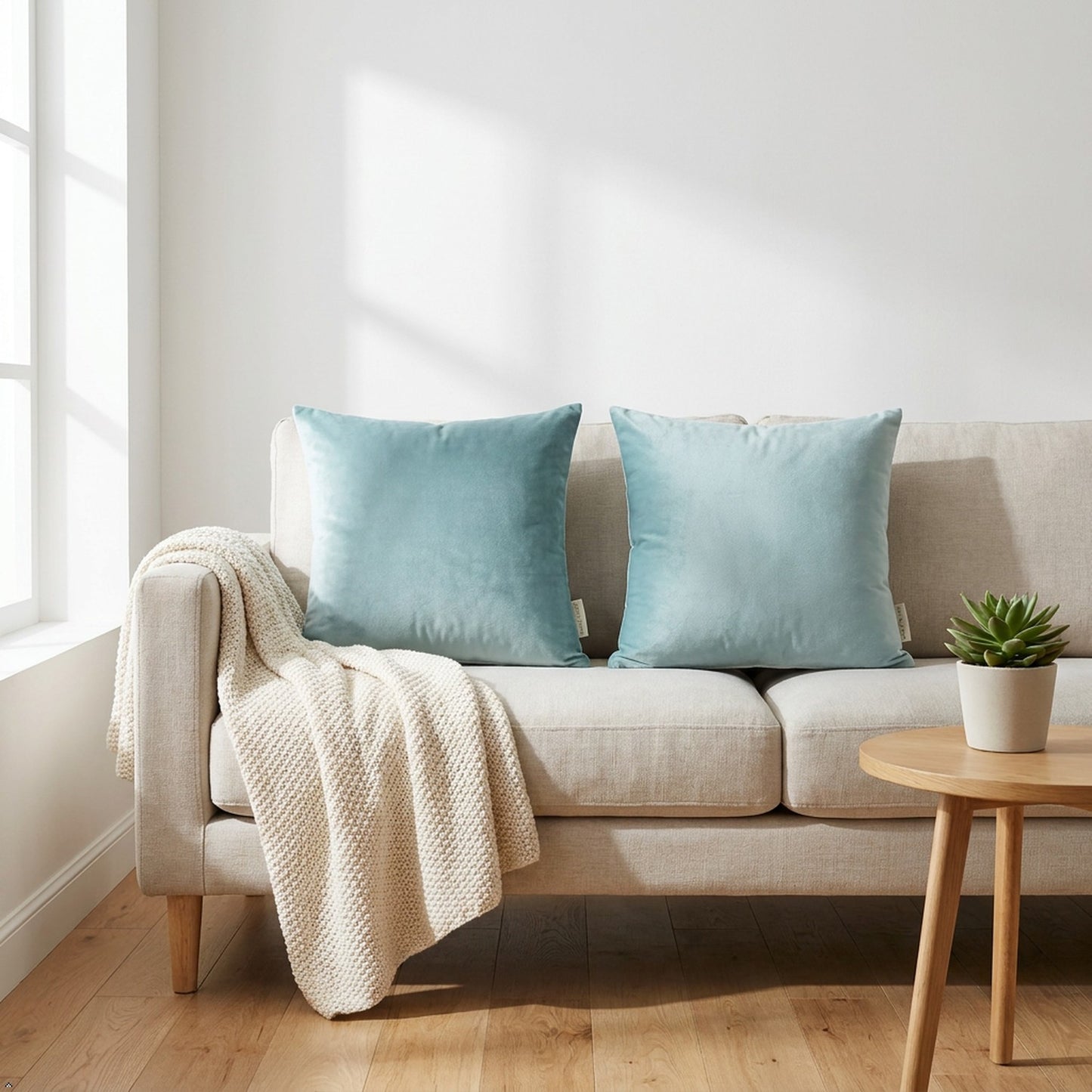 Luxury Poly Velvet Cushion Cover with Polyester Filler Insert – Soft Decorative Throw Pillow for Sofa & Bed