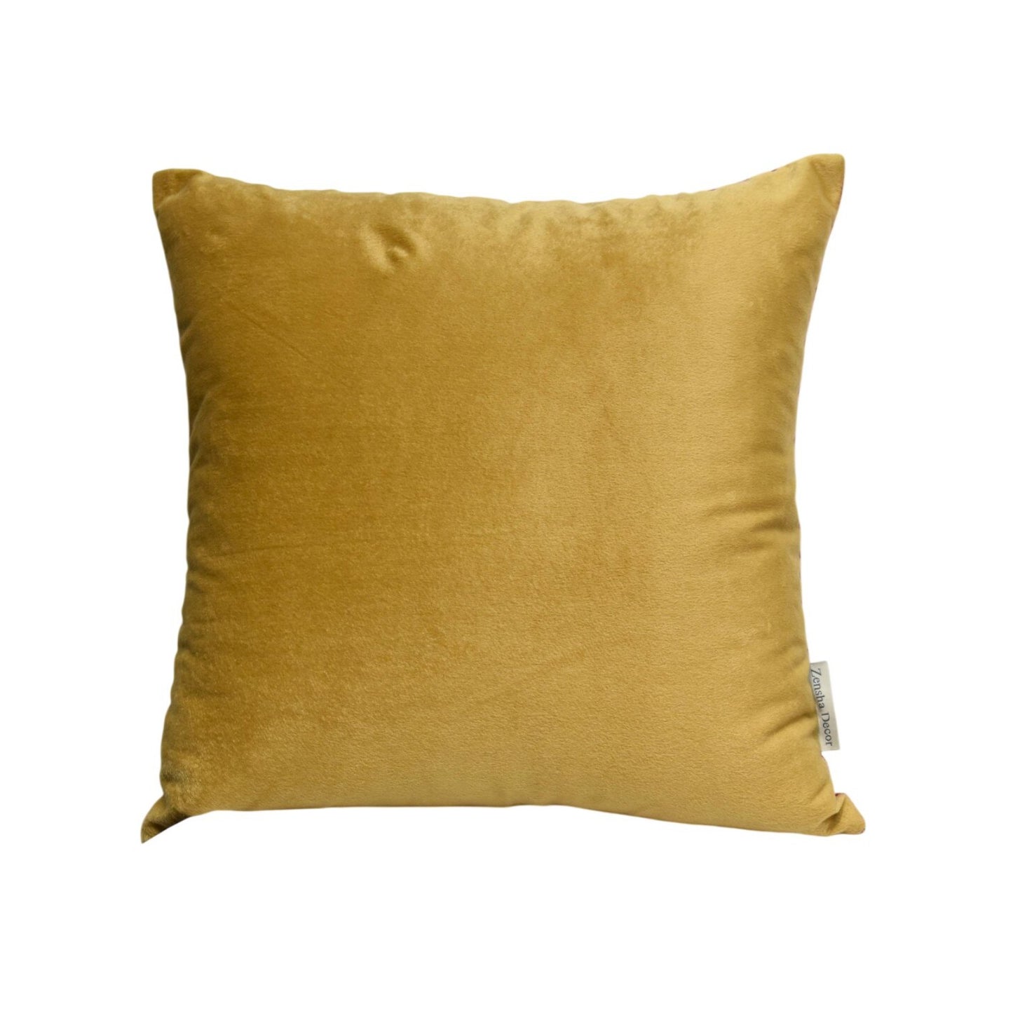 Mustard Yellow Poly Velvet Cushion Cover with Insert – Luxury Soft Throw Pillows for Couch & Living Room