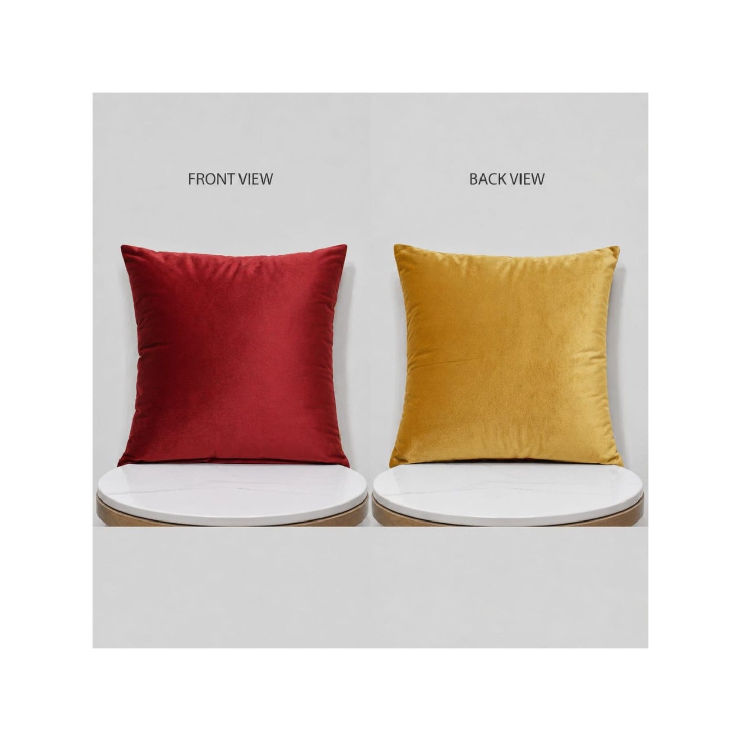 Mustard Yellow Poly Velvet Cushion Cover with Insert – Luxury Soft Throw Pillows for Couch & Living Room