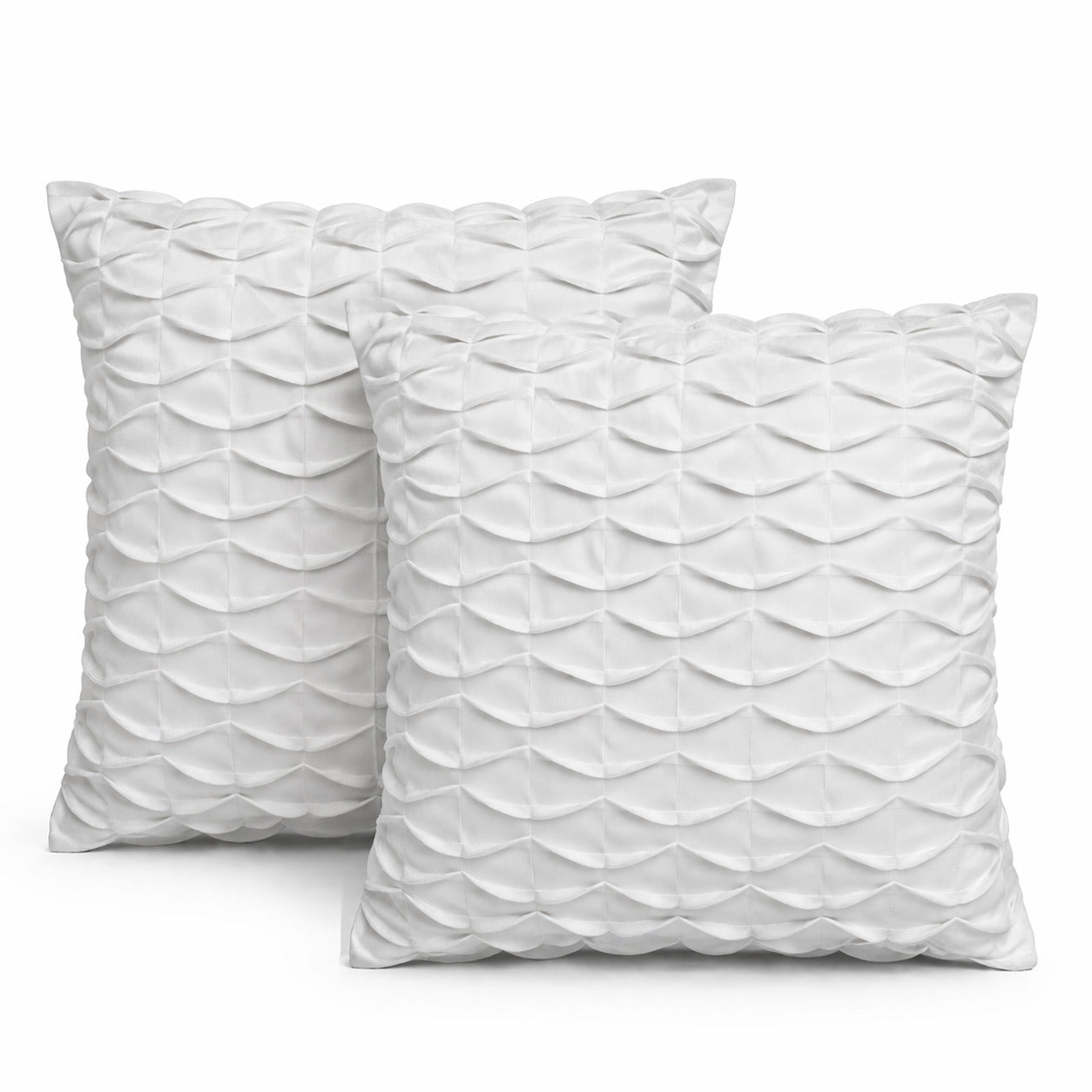 White Microfiber Velvet Cushion Cover with Filler Insert – 18x18 Inch Decorative Throw Pillow