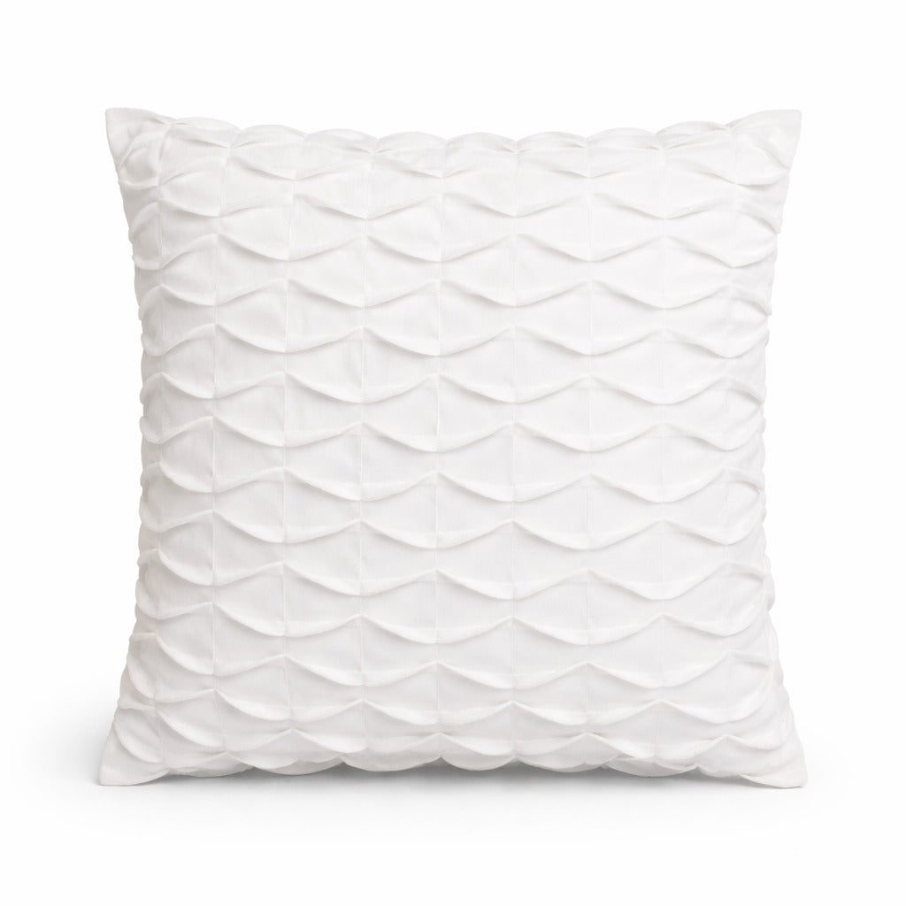 White Microfiber Velvet Cushion Cover with Filler Insert – 18x18 Inch Decorative Throw Pillow