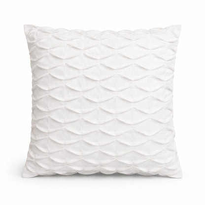 White Microfiber Velvet Cushion Cover with Filler Insert – 18x18 Inch Decorative Throw Pillow