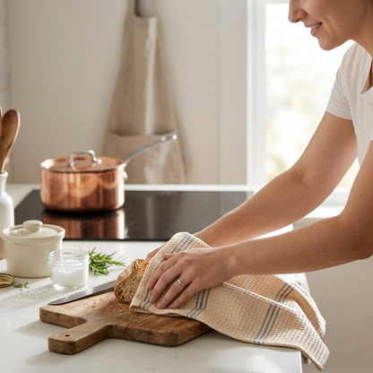 Cotton Waffle Weave Kitchen Towels Set – Ultra Absorbent Dish Towels for Drying & Cleaning