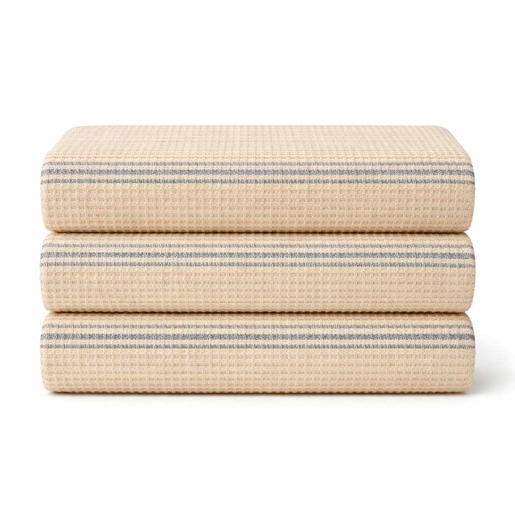 Cotton Waffle Weave Kitchen Towels Set – Ultra Absorbent Dish Towels for Drying & Cleaning
