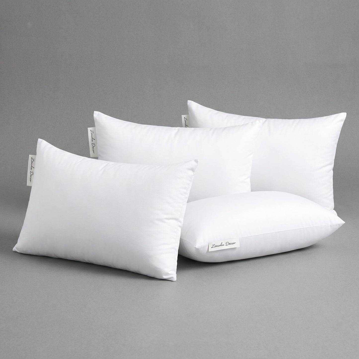 Plain White Polyester Cushion Insert – 12 x 20 Inch Premium Soft Decorative Pillow Filler for Sofa, Couch, Bed & Home Décor