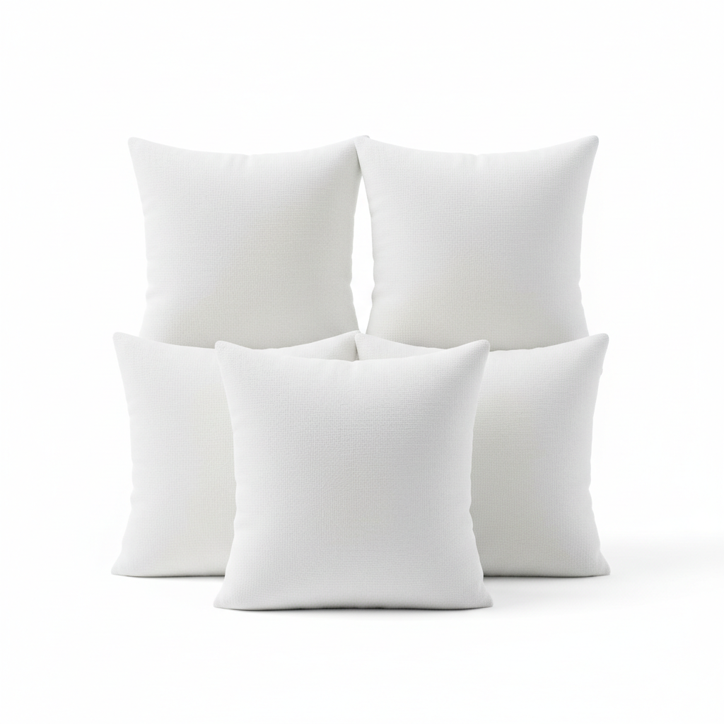 Plain White Polyester Cushion Insert 24x24 Inch – Premium Soft Square Decorative Pillow Filler for Sofa, Couch, Bed & Large Cushion Covers