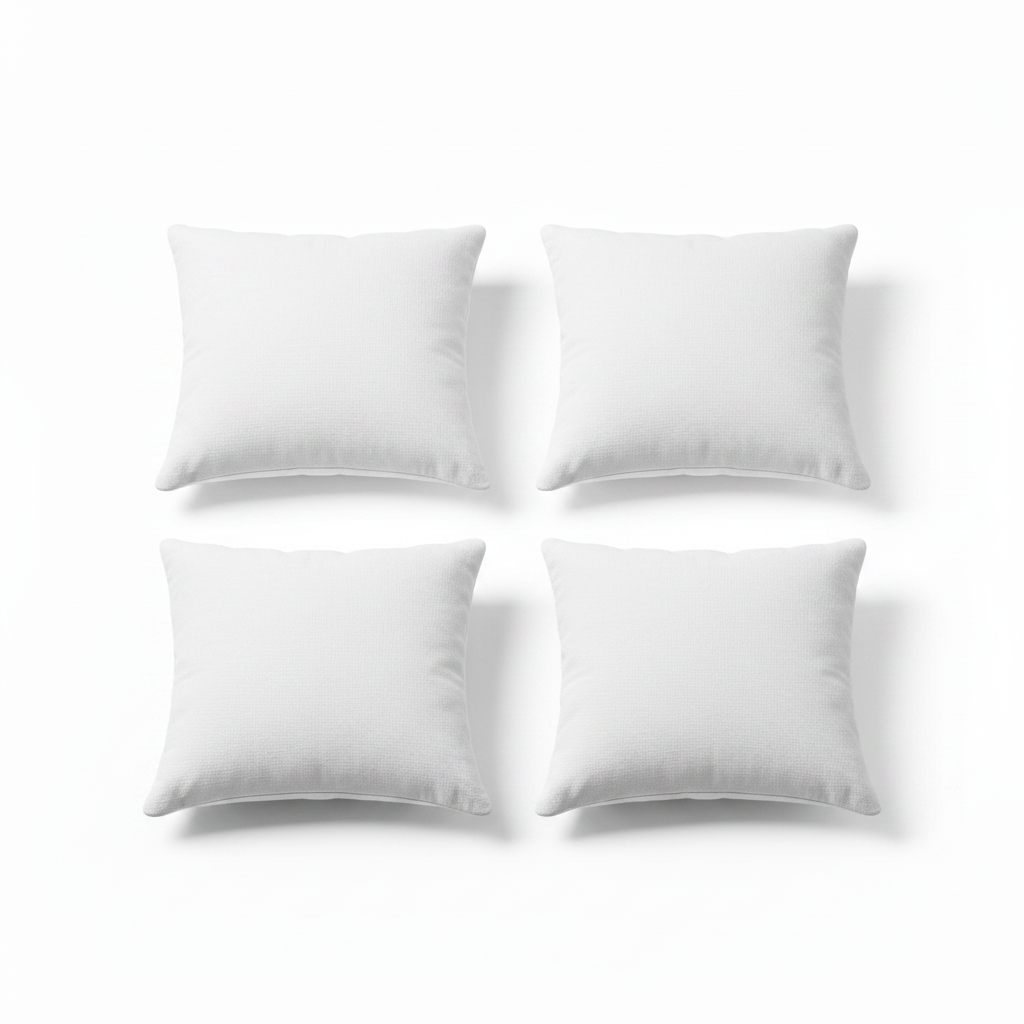 Plain White Polyester Cushion Insert 24x24 Inch – Premium Soft Square Decorative Pillow Filler for Sofa, Couch, Bed & Large Cushion Covers