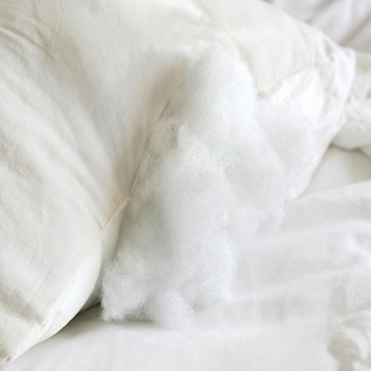Set of 2 White Striped Bolster Pillows (9x24 inch) – Microfiber Filled Cylindrical Cushions | Bed Support Combo