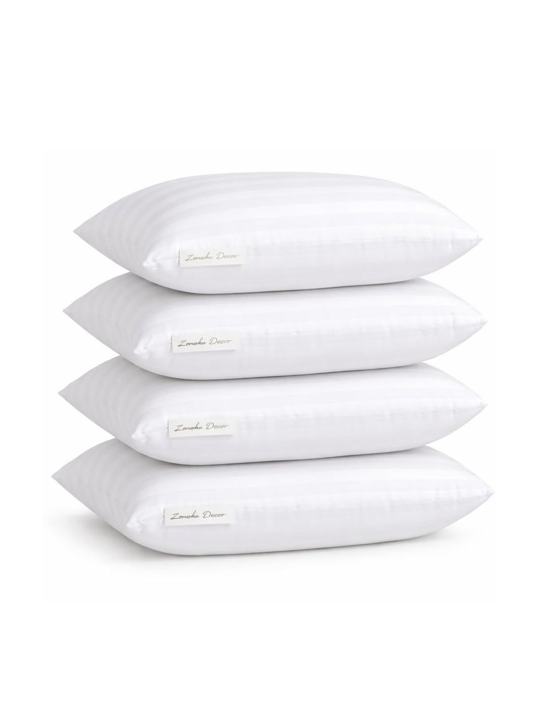 ZENSHA DECOR White Set of 2 Polyester Breathable Sleep Pillows