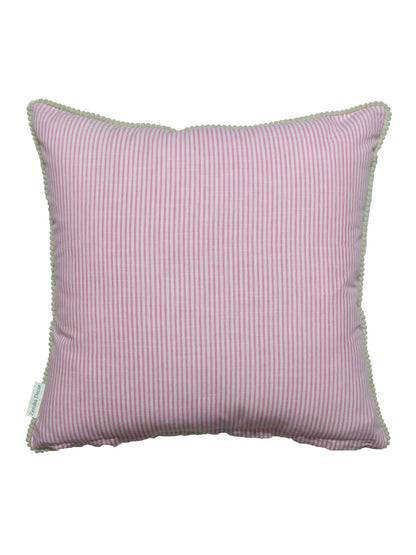 Floral Cross Stitch Embroidered Throw Pillow Cover 18 x 18 Inch - Pack of 1