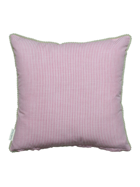 Floral Cross Stitch Embroidered Throw Pillow Cover 18 x 18 Inch - Pack of 1