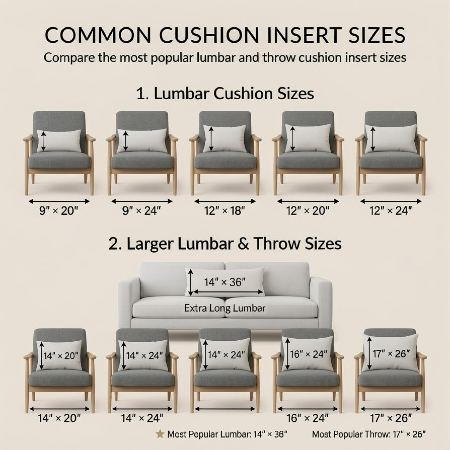 Plain White Polyester Cushion Insert 14x36 Inch – Premium Soft Extra Long Lumbar Pillow Filler for Sofa, Bed, Couch, Bench & Decorative Cushion Covers